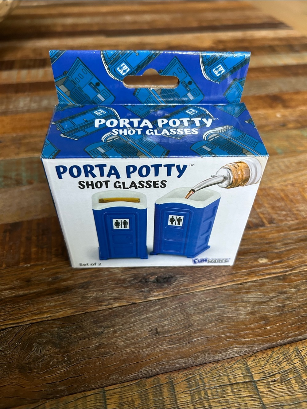 Porta Potty Shot Glasses - Blue (Set of 2). NWT.